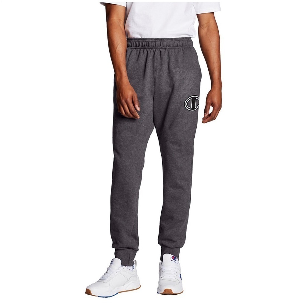 New Men’s Champion Big C Logo Gray Sweatpants